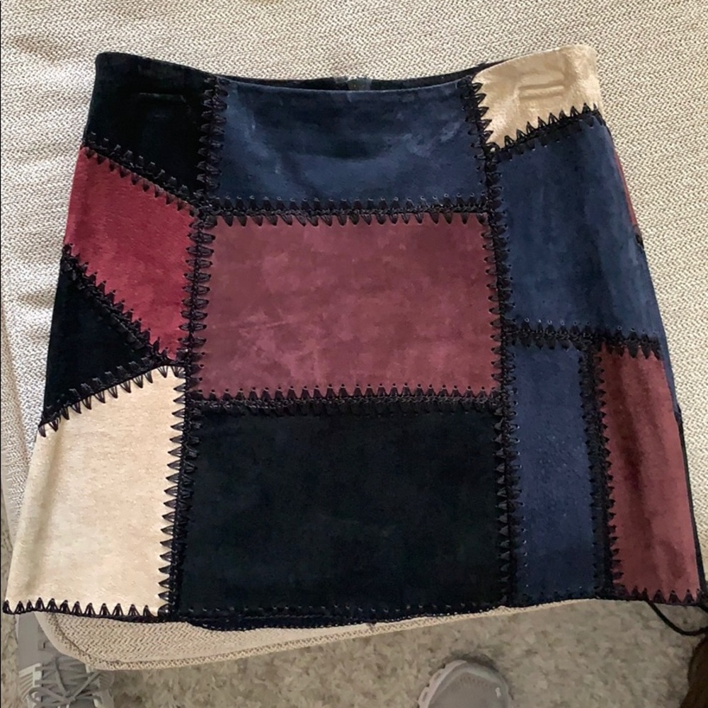 Zara patchwork suede mini skirt